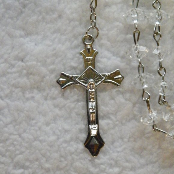 Our Lady of Guadalupe Clear Rosary Beads Crucifix with Case - Picture 5 of 10